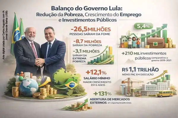 Lula: recorde de emprego e R$ 403 bi em ações sociais